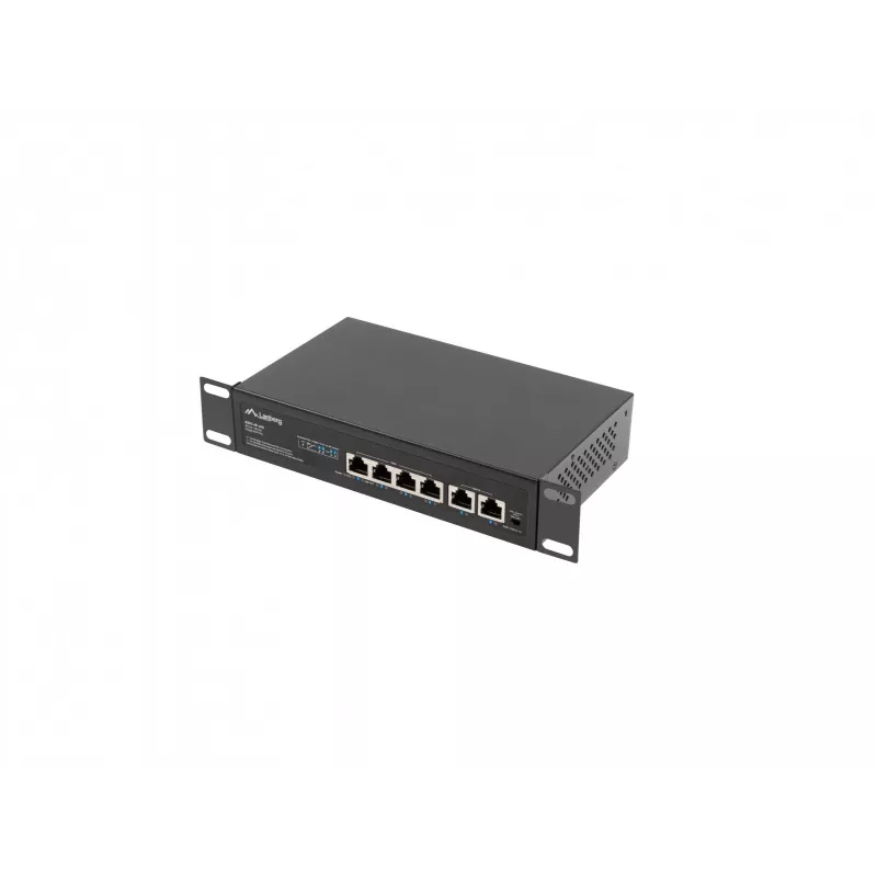 Lanberg kytkin PoE+ rack 10/19 RSFE-4P-2FE-60