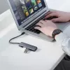 Ugreen keskitin 4-in-1 USB-C-adapteri 4× USB 3.0 + USB-C harmaa