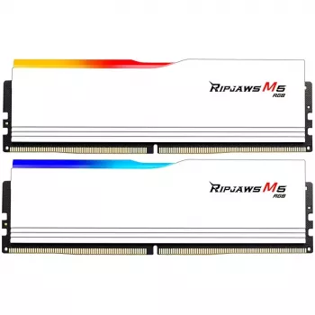 DIMM 32 GB DDR5-6000 (2x 16 GB) Dual-kit, keskusmuisti valkoinen, F5-6000J3040F16GX2-RM5RW, Ripjaws M5 RGB, INTEL XMP