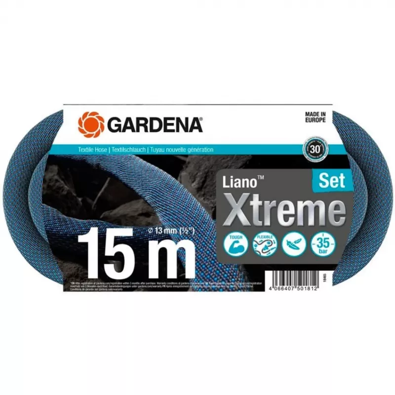 Gardena Liano puutarhaletku 15 m PVC musta sininen harmaa