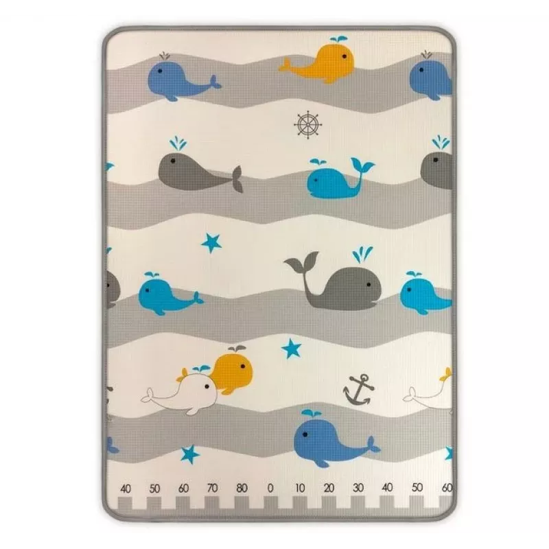 Play Foam Mat milly mally malli 4688 — rullattu vaahtomuovinen leikkipatja karhu- ja valaskuvioinnilla