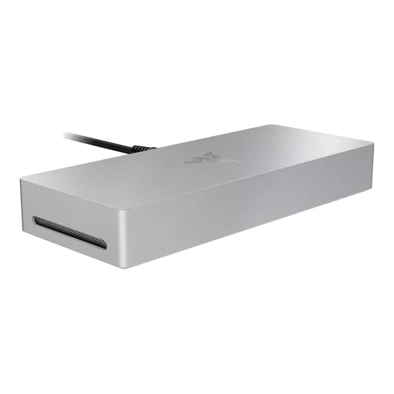 Razer Thunderbolt 5 Dock Mercury White — 4 USB-liitäntää, 1 HDMI