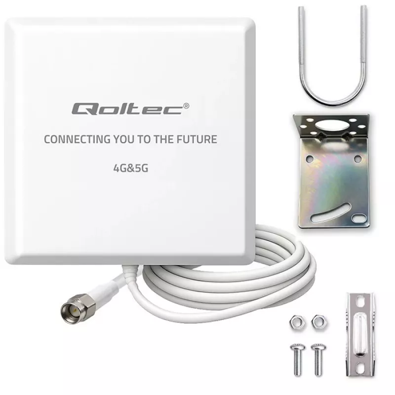 Ulkoinen 4G/5G LTE-antenni QOLTEC 9 dBi SMA-liitännällä ja 3 m kaapelilla