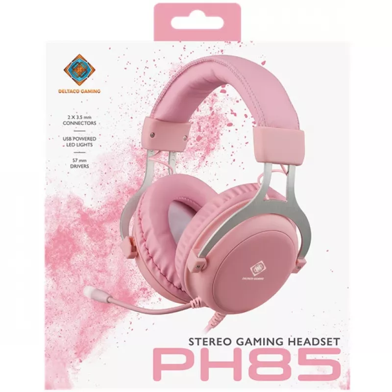 Deltaco GAM-030-P kuulokkeet ja headset johdollinen panta peli USB Type-A pinkki (GAM-030-P)