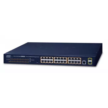 PLANET GS-4210-24P2S - kytkin - Managed - 24 x 10/100/1000 (PoE+) + 2 x Gigabit SFP - rack-asennettava - PoE+ (GS-4210-24P2S)