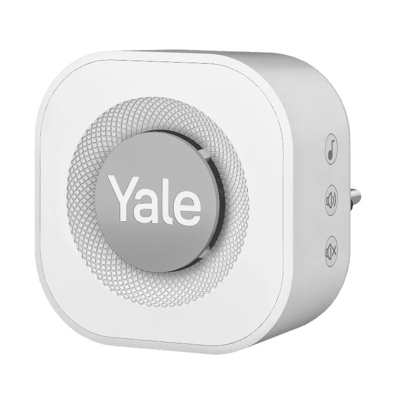 Yale ovikello-gong harmaa, valkoinen