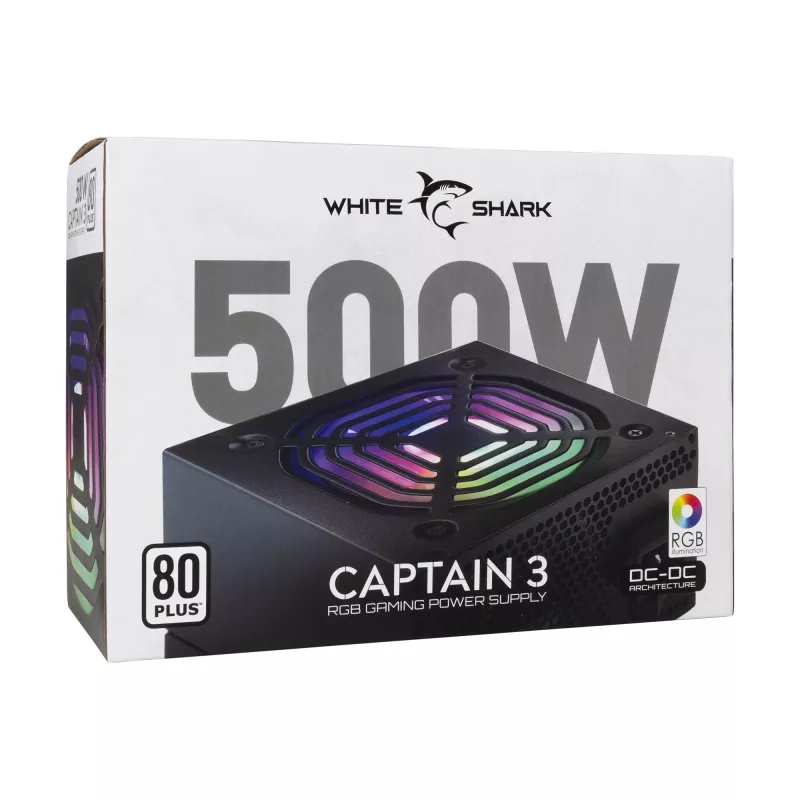 Virtalähde White Shark GPSU-W500F Captain 3 500W