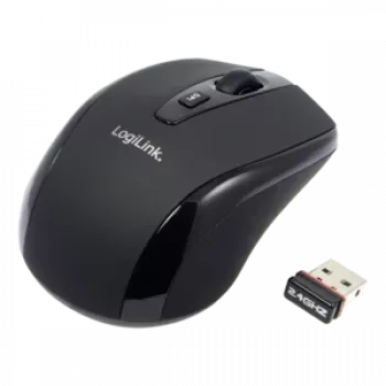 LogiLink hiiri optinen langaton 2,4 GHz mini - hiiri - optinen - 3 painiketta - langaton - 2,4 GHz - langaton vastaanotin (USB) - musta (ID0031)