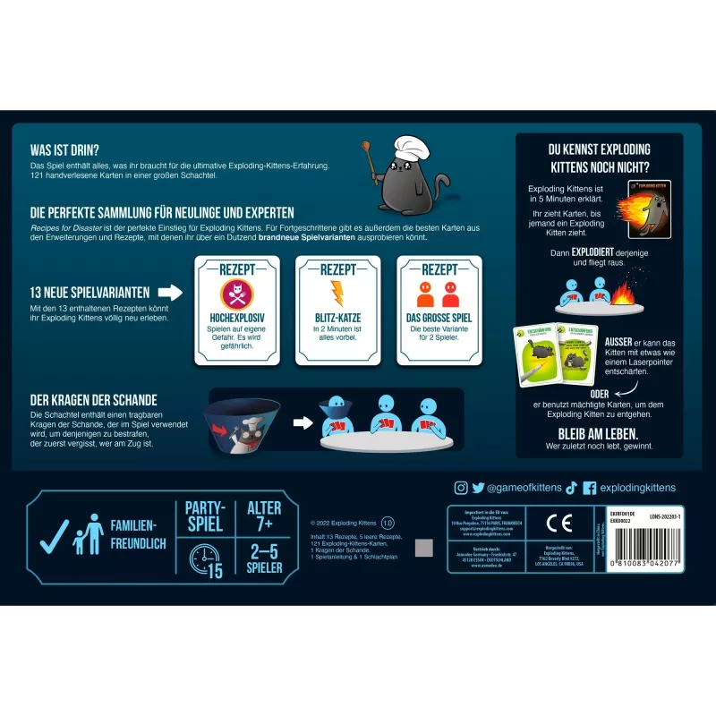 Exploding Kittens - Recipes for Disaster, korttipeli