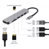 Telakointiasema GEMBIRD A-CM-COMBO6-02 — johdollinen USB 3.2 Gen 1 Type-C, HDMI, 1x USB-A, 2x USB 2.0, SD/MicroSD (≤128 GB), harmaa