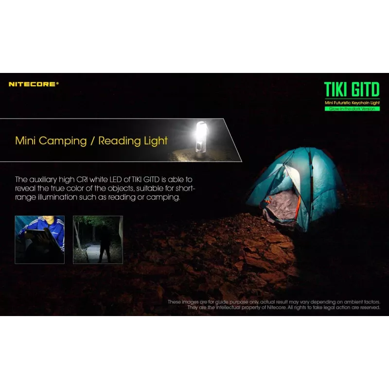Nitecore TIKI GITD taskulamppu, T-sarja, 300 lumenia