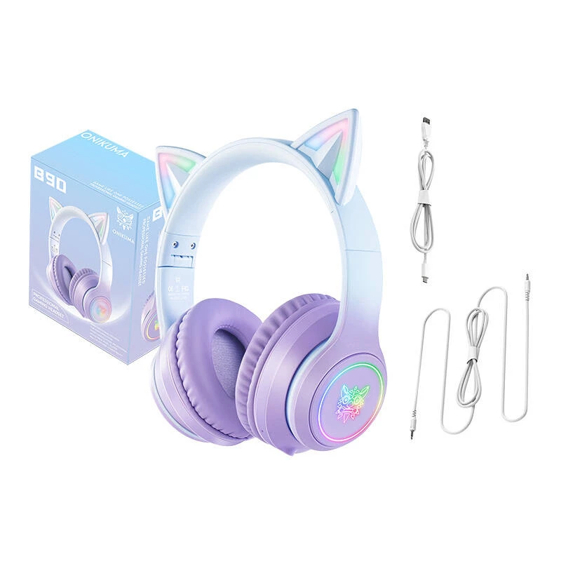 Kuulokemikrofoni Onikuma B90 pelikuulokemikrofoni sininen/violetti
