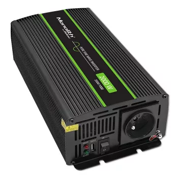 Auto-invertteri Qoltec Monolith 2000 W musta 12 V
