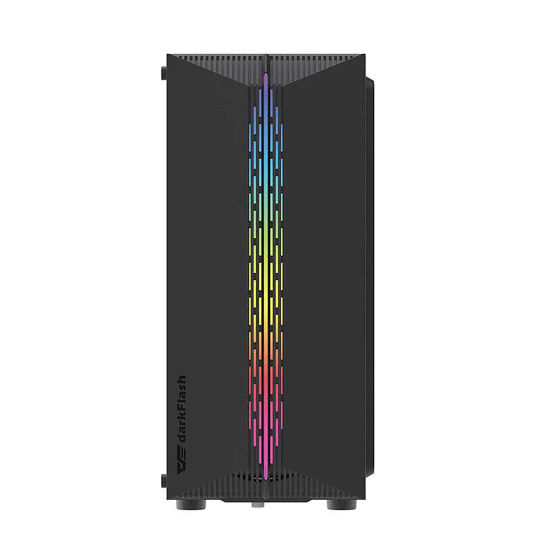 Darkflash DK151 LED -tietokonekotelo (musta) + 3 RGB-tuuletinta