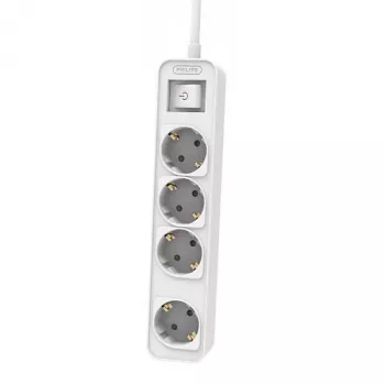 Jatkojohto Philips Phil-CHP2144W/60 1,5 m, 4 AC-pistorasiaa, valkoinen
