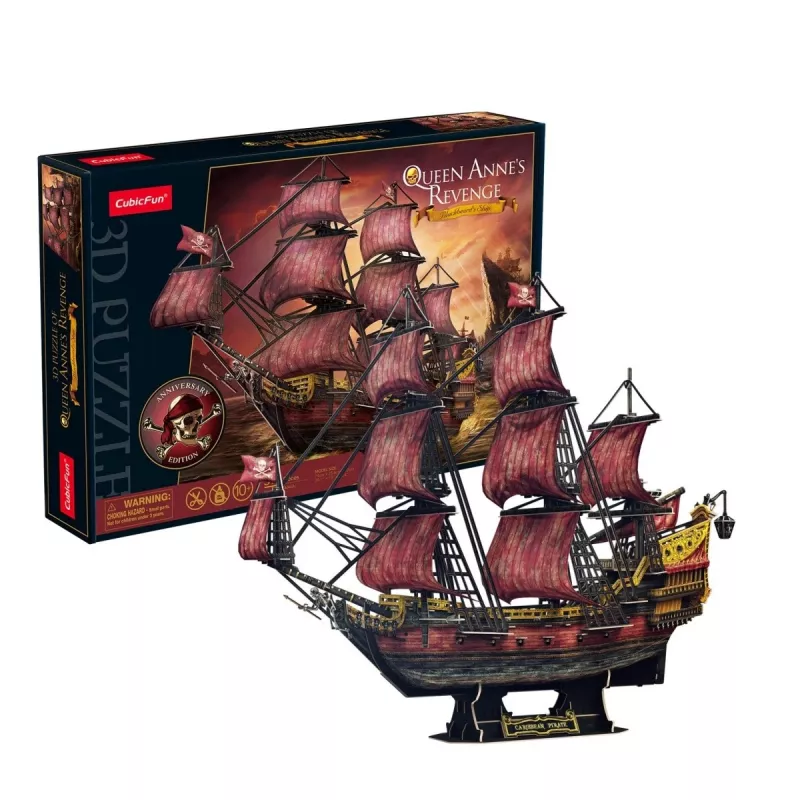3D-palapeli cubicfun Queen Anne's Revenge Anniversary Version – malli 306-T4040H, keräilylaiva koottavaksi