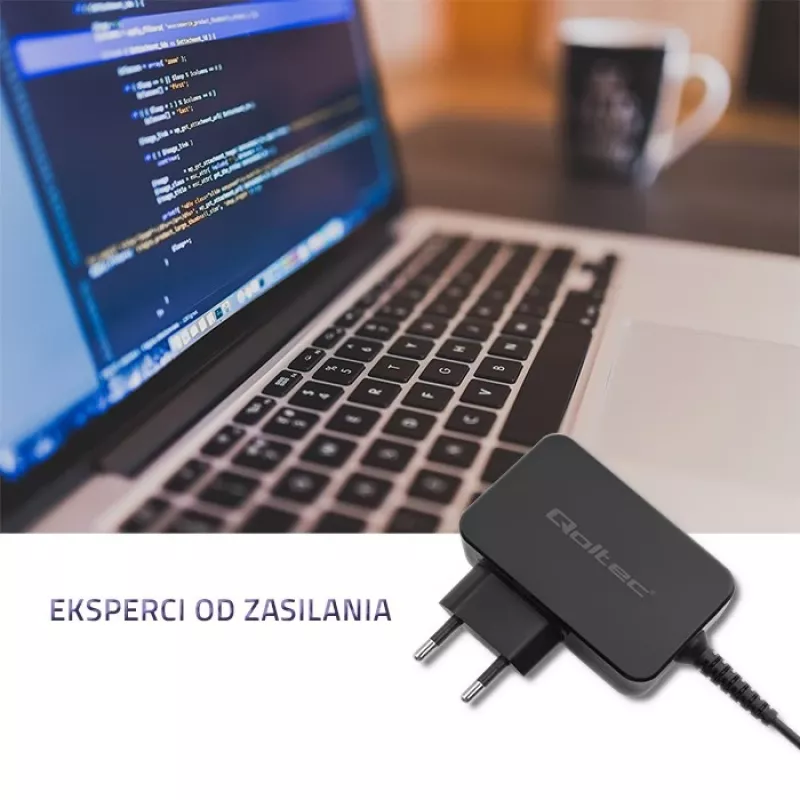 Virtalähde QOLTEC 45W 20V 2,25A kannettaville laitteille, malli 52393