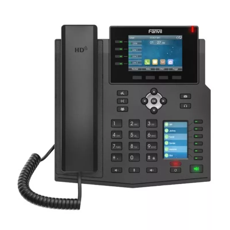 IP-puhelin Fanvil X5U musta 16 linjaa LCD Wi-Fi johdollinen käsiluuri