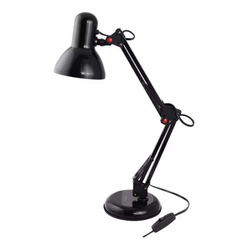 Pöytävalaisin ESPERANZA AVIOR E27 12W LED, musta, korkeussäädettävä, taipuisa varsi, E27-kanta
