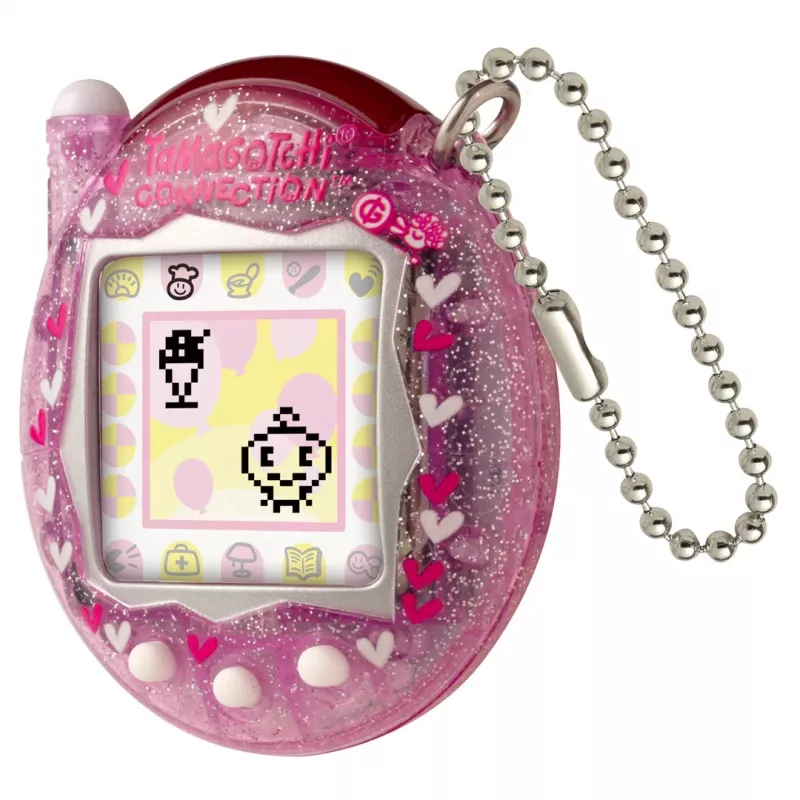 Digitaalinen käsikäyttöinen lemmikki Bandai Tamagotchi Connection pinkki glitter — virtuaalinen lemmikkilelu
