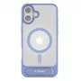 Suojakotelo Torras Pstand Series iPhone 16:lle — sininen, ohut istuvuus integroidulla jalustalla