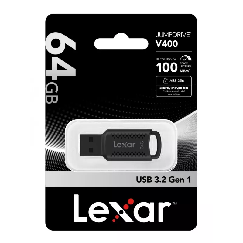 Lexar JumpDrive LJDV400064G-BNBNG USB-muistitikku 64 GB USB Type-A 3.2 Gen 1 (3.1 Gen 1) musta