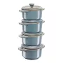 Staub Mini Cocotte pyöreä, 4 kpl - 200ml, antiikin turkoosi