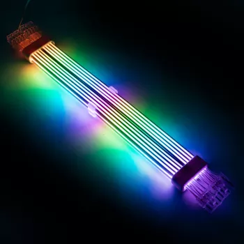 PCI-E 8-Pin jatkokaapeli Kolink Umbra Radiant ARGB — dual 2× 8-Pin, punottu jatko GPU-virtalähteelle