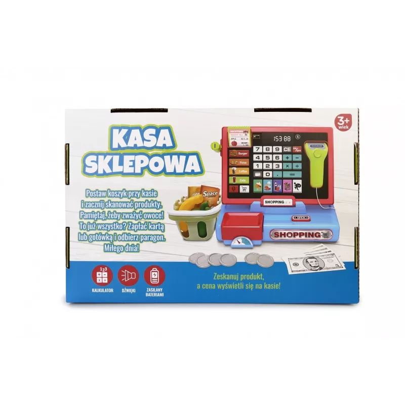 Kassa skannerilla ja vaa'alla