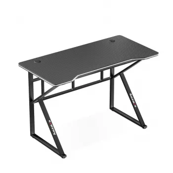 Pelipöytä huzaro Hero 1.6 musta — suora pöytä MDF/hiilikuitu 1200×600×750 mm, metallirunko