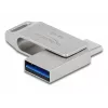 USB-muistitikku DeLOCK 64 GB USB-C Type-A kääntyvä metallikotelo