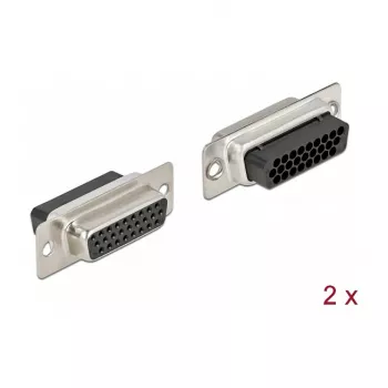 Kaapeliliitin DeLOCK 66724 D-Sub HD 26 pin musta hopea
