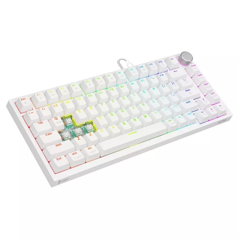 Savio ASTRAL WHITE JADE näppäimistö pelikäyttöön USB QWERTY US International