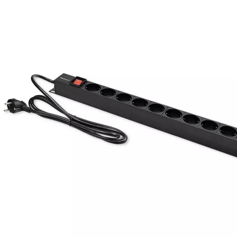 Qoltec alumiininen PDU RACKiin | 16A | 16 x Schuko | pystysuora | 1,8 m