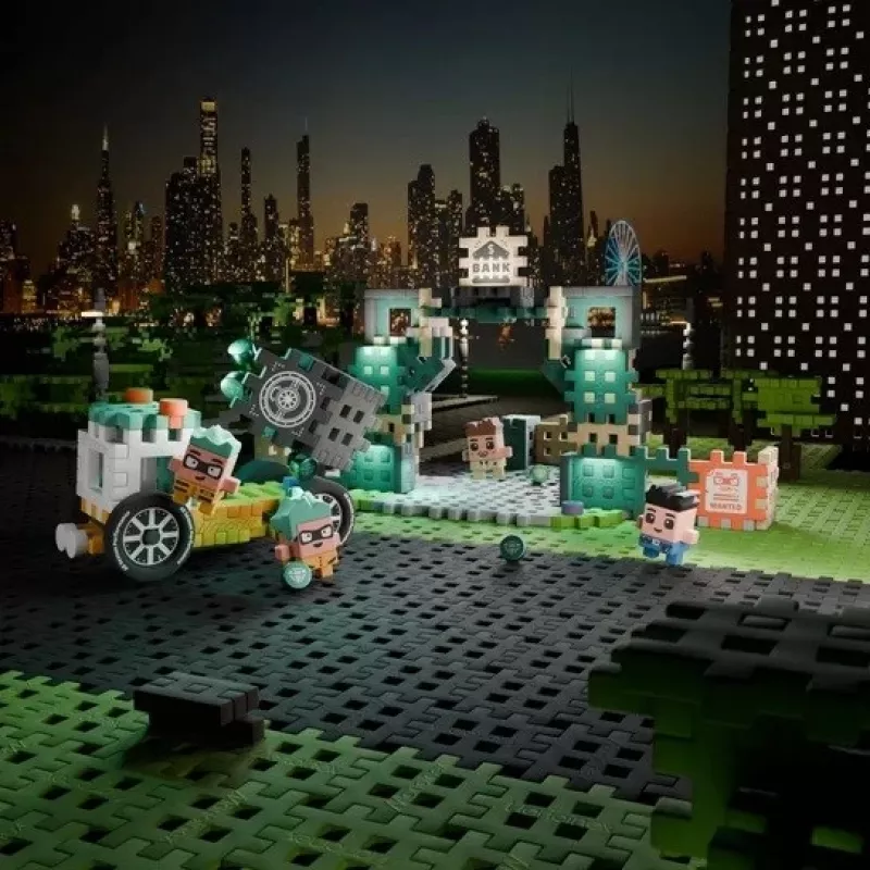 MARIOINEX Mini Waffle City pankkiryöstö rakennuspalikat, 148 osaa