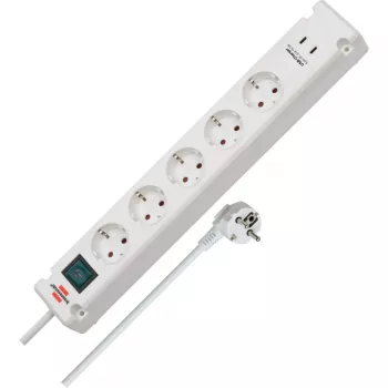 Brennenstuhl Bremounta jatkojohto, 5 pistorasiaa + 2x USB-C, 3 m, valkoinen