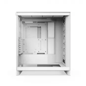 PC-kotelo NZXT H7 Flow RGB Midi Tower valkoinen — karkaistu lasi, EATX, edessä 3×120mm, USB-C