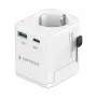Matkavirtalähde GEMBIRD TPA-EU1A1C20-01-W 20W, USB-A 18W + USB-C 20W, Schuko-pistorasia, tulo 100–250 V