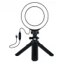 LED-rengasvalo 12 cm jalustalla 14,5 cm asti, USB