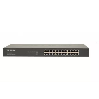 TP-Link 24-porttinen Gigabit räkkikytkin, hallitsematon, Gigabit Ethernet (10/100/1000), full duplex, räkkikiinnitys, 1U