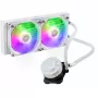 Nestekylmälaite Cooler Master MasterLiquid 240L Core ARGB valkoinen — 240 mm jäähdytin, 120 mm tuuletin, tukee LGA1700/AM5/AM4 ja vanhempia kantoja
