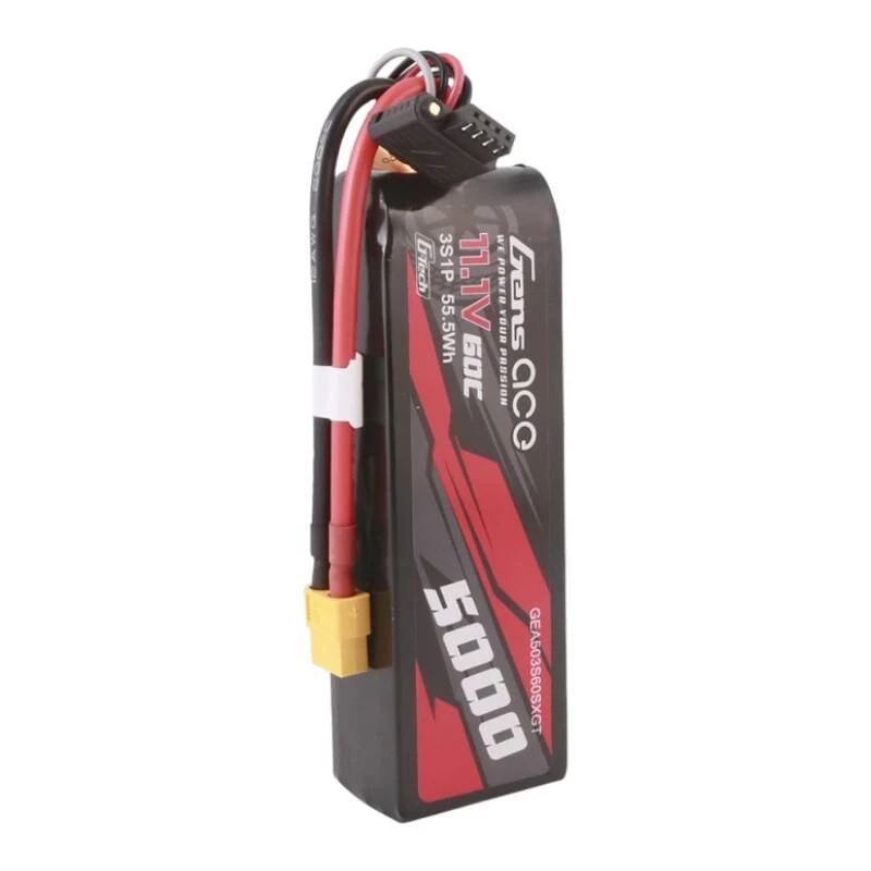Gens ace G-Tech 5000mAh 11.1V 60C 3S1P Short-Size Lipo XT60-liittimellä