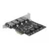 Delock PCI Express x1 -kortti 4 x ulkoiseen USB Type-A -liitäntään SuperSpeed USB