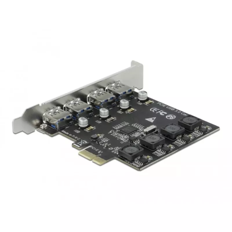 Delock PCI Express x1 -kortti 4 x ulkoiseen USB Type-A -liitäntään SuperSpeed USB