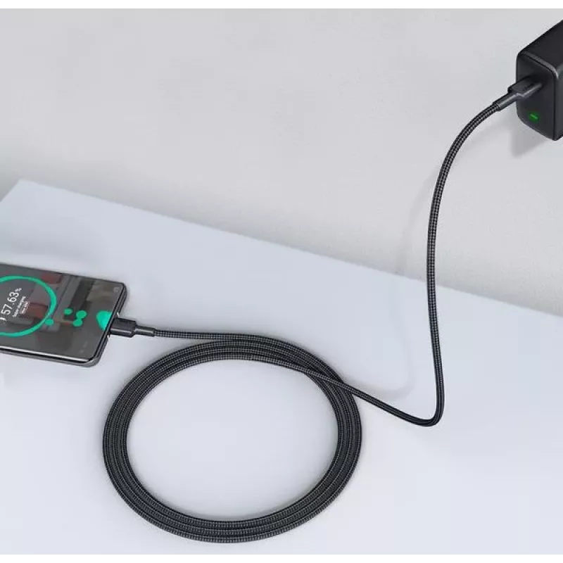 Aukey CB-CD45 USB-C – USB-C -kaapeli, Quick Charge, 0,9 m, musta