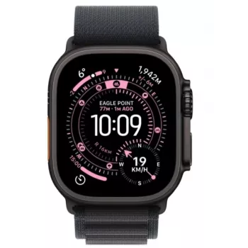 Apple Watch Ultra 3 GPS + Cellular 49 mm Black Titanium -kotelo Black Alpine Loop Medium -rannekkeella