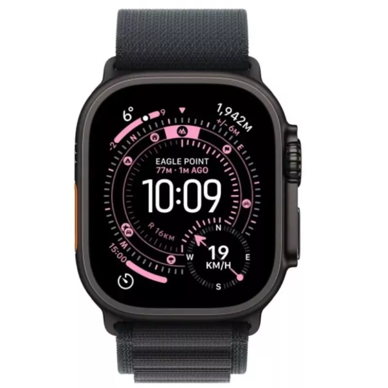 Apple Watch Ultra 3 GPS + Cellular 49 mm Black Titanium -kotelo Black Alpine Loop Medium -rannekkeella
