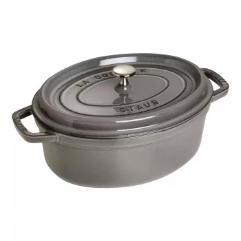 Ovaali pata valurautaa Staub 29 cm, grafiitinharmaa