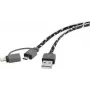 USB-kaapeli Renkforce RF4145364 — USB 2.0, USB-A - USB-Micro-B ja Apple Lightning