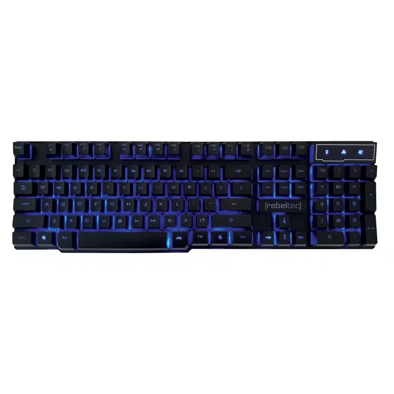 Näppäimistö ja hiiri sisältäen Rebeltec SHERMAN pelit USB QZERTY englanti musta